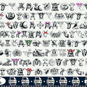 Goat SVG Mega Bundle: Funny Farm Animal Clipart (Commercial Use)