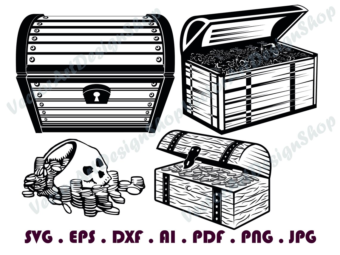Pirate Treasure Chest 6 SVG Treasure Chest SVG Treasure Etsy