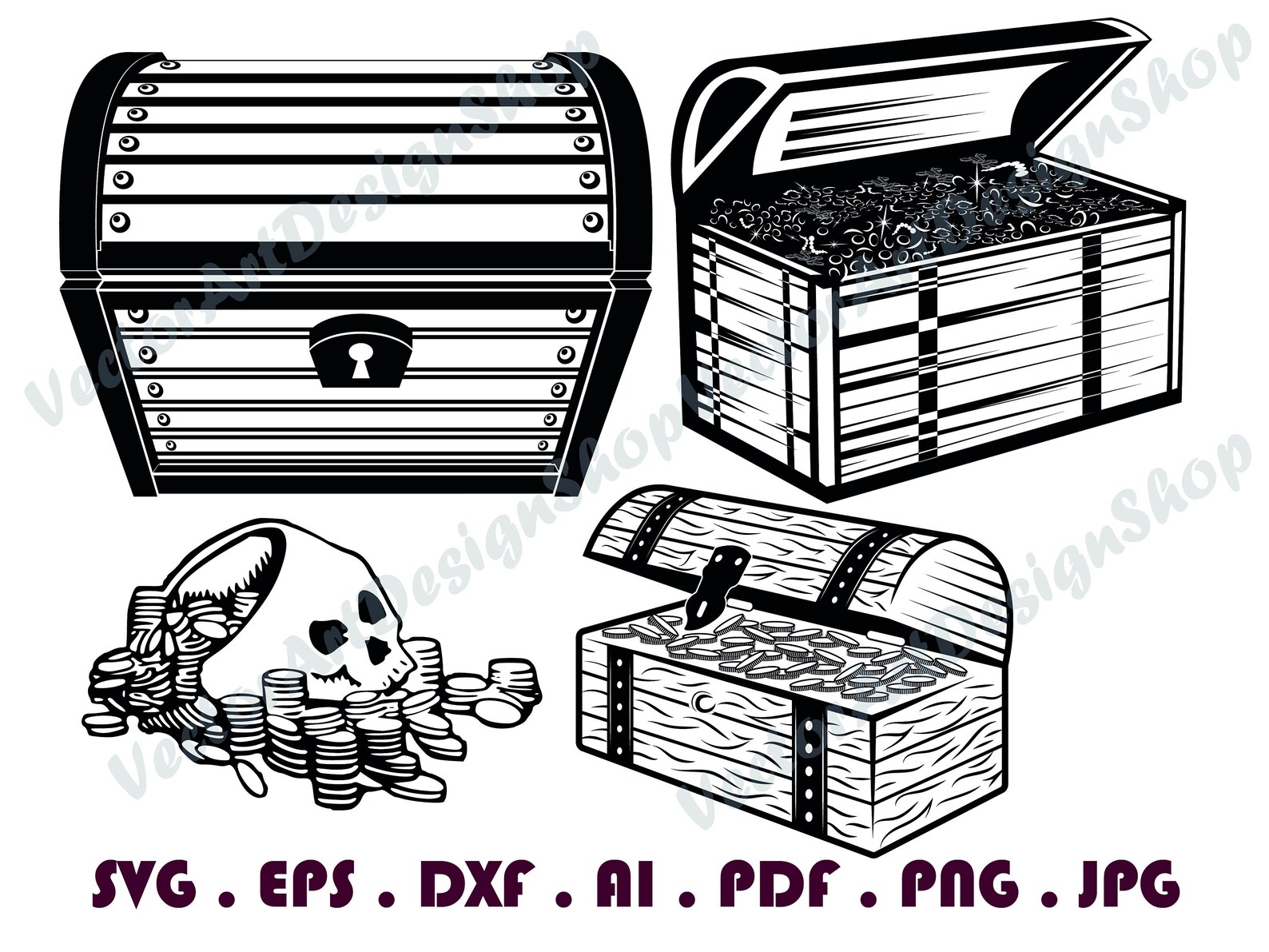 Pirate Treasure Chest 6 SVG Treasure Chest SVG Treasure Etsy