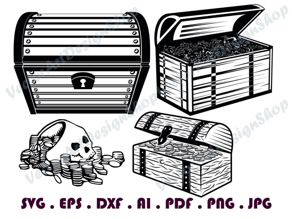 Pirate Treasure Chest 6 SVG Treasure Chest SVG Treasure | Etsy