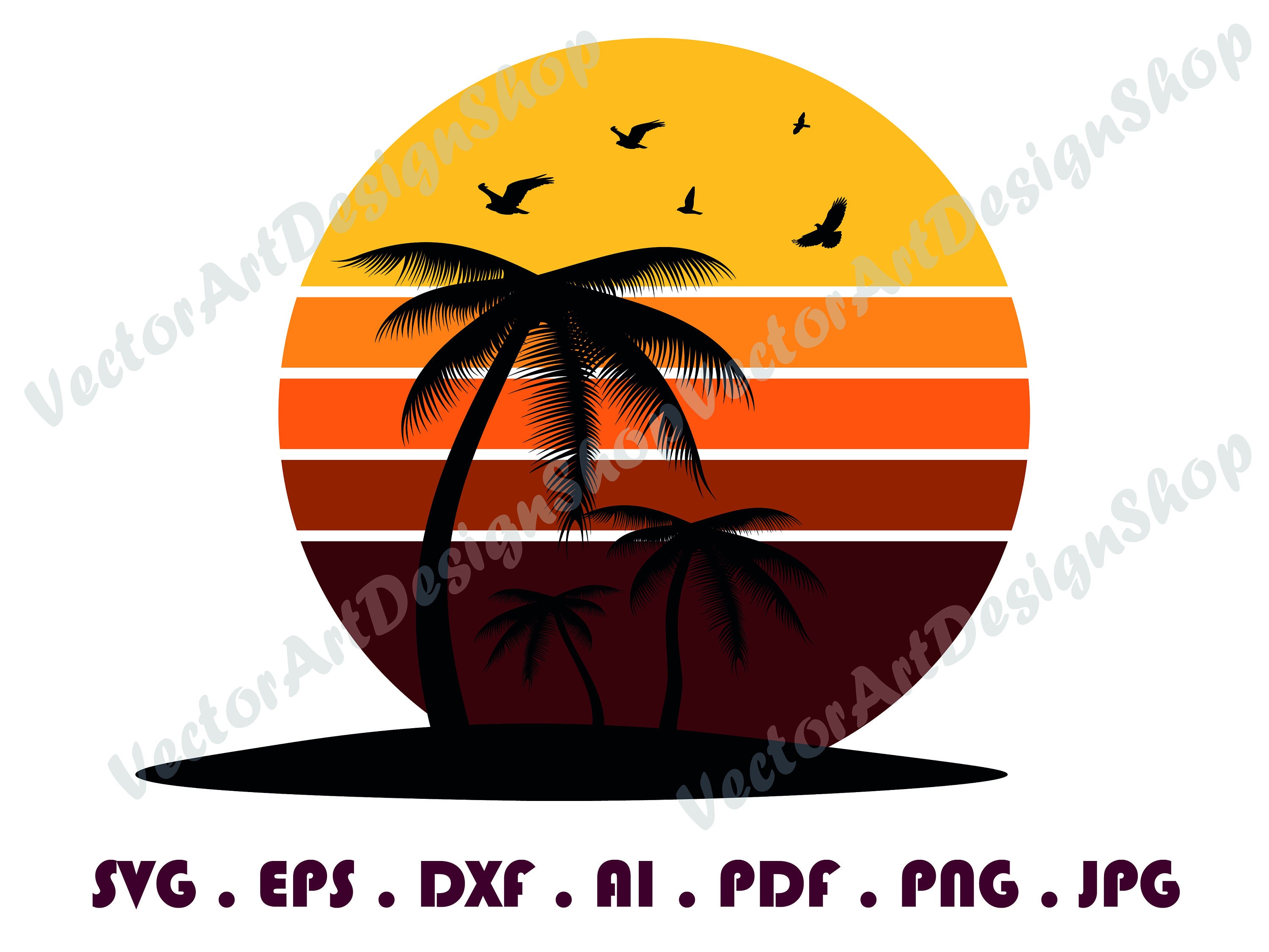 Palm tree 2 svg Palm SVG Palm Tree Vector file Sunset svg | Etsy