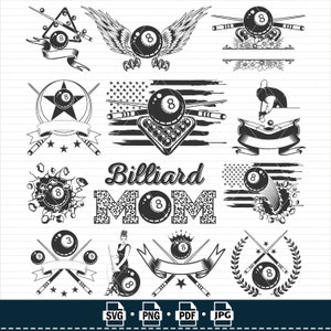 Billiards SVG Bundle: Pool & Snooker Clipart (Digital Files)