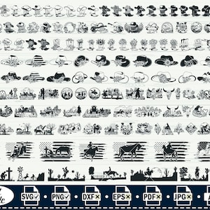 Cowboy svg Mega Bundle,#1, Wüstencowboys svg, Western svg, US Cowboy svg, Cowboystiefel svg, Cowboyhutschnittdatei, Rodeo, Cricut, Clipart, png