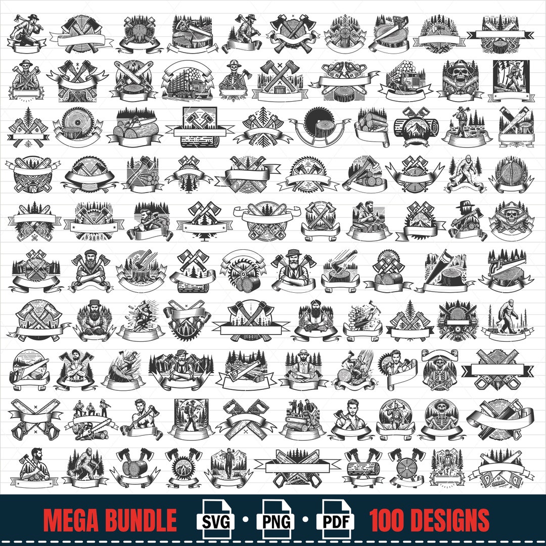 Limberjack Design Lumberjack Axe Logo SVG Mega Bundle: 100 Designs (digital Download) - Etsy