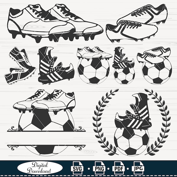 Soccer Cleat SVG, Soccer Cleat Svg, Cleats Svg, Soccer Shoe Svg, Clipart, Files for Cricut, Cut Files For Silhouette, Png, Vector,silhouette