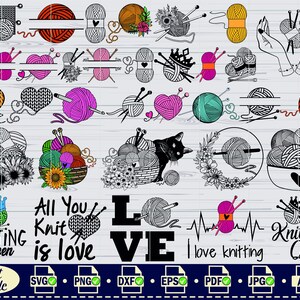 Stricken Bundle SVG, #3, Stricken Bundle SVG, #3, Garn Ball svg, Häkeln svg, Garnball svg, Wolle svg, Blumenstrick-Zitat svg, Häkel-Zitat svg, Digital Cut File, Cricut