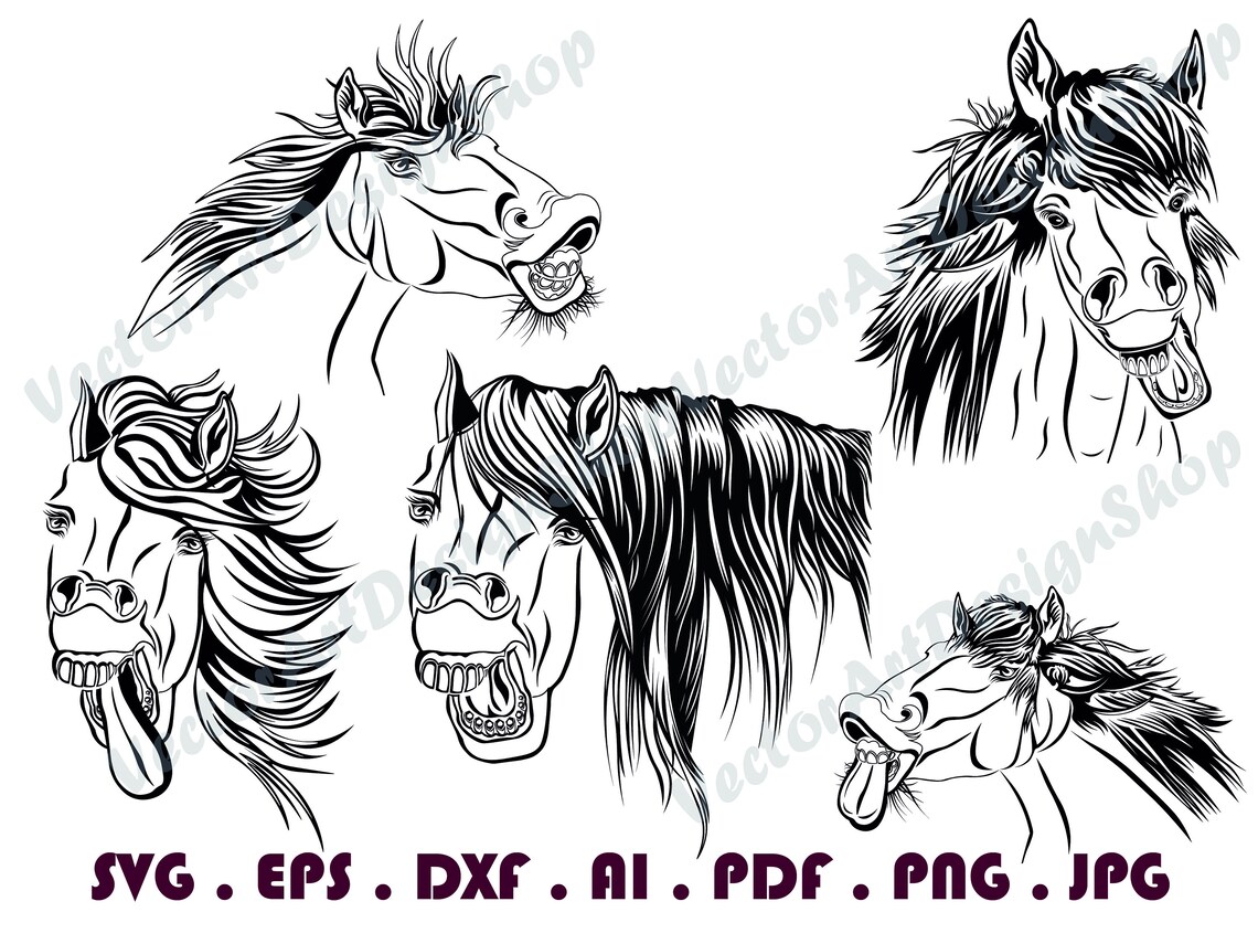 Horse 18 Svg Funny Laughing Horses Svg Cut File for Cricut - Etsy
