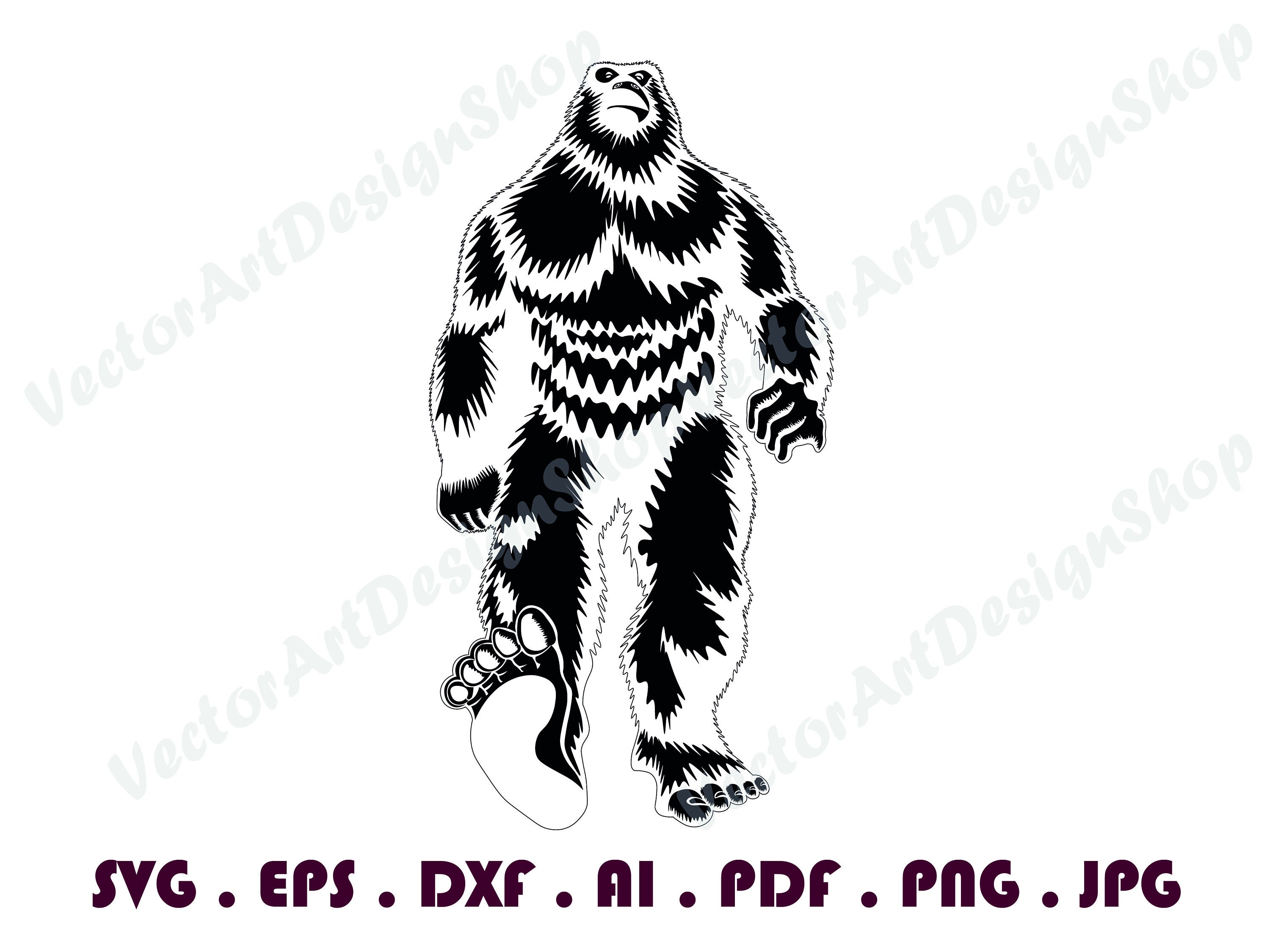 Bigfoot SVG 1 Bigfoot SVG Sasquatch SVG Bigfoot Clipart Etsy