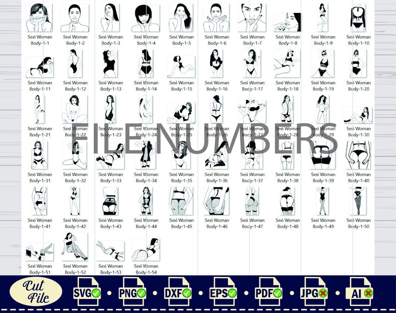 Desenho de corpo feminino sexy em estilo SVG, clipart, arquivo de corte (arquivo digital) imagem 10