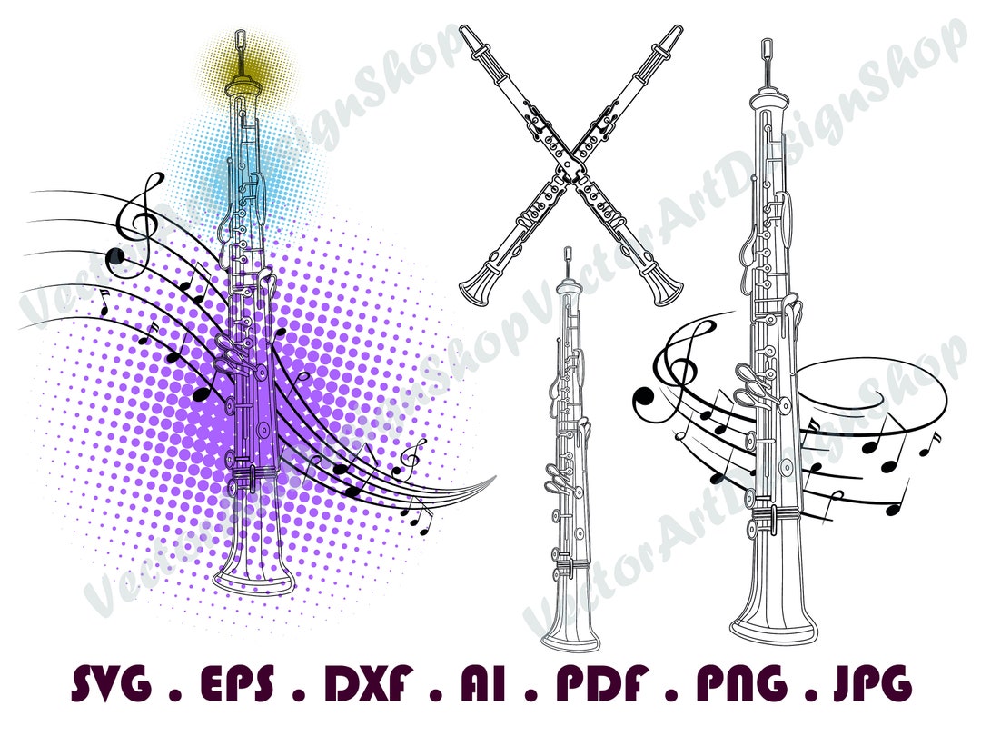 Clarinet 2 SVG Clarinet SVG Flute SVG Clarinet Clipart - Etsy