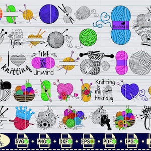 Stricken Bündel SVG, #2, Stricken Bündel SVG, #2, Garn Ball svg, Häkeln svg, Garnball svg, Wolle svg, Blumenstrick-Zitat svg, Häkel-Zitat svg, Digital Cut File, Cricut