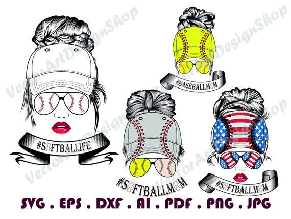 Mom Life Baseball SVG PNG Funny Messy Bun Baseball Mom SVG Files Cricut  Shirt Design, Teesvg