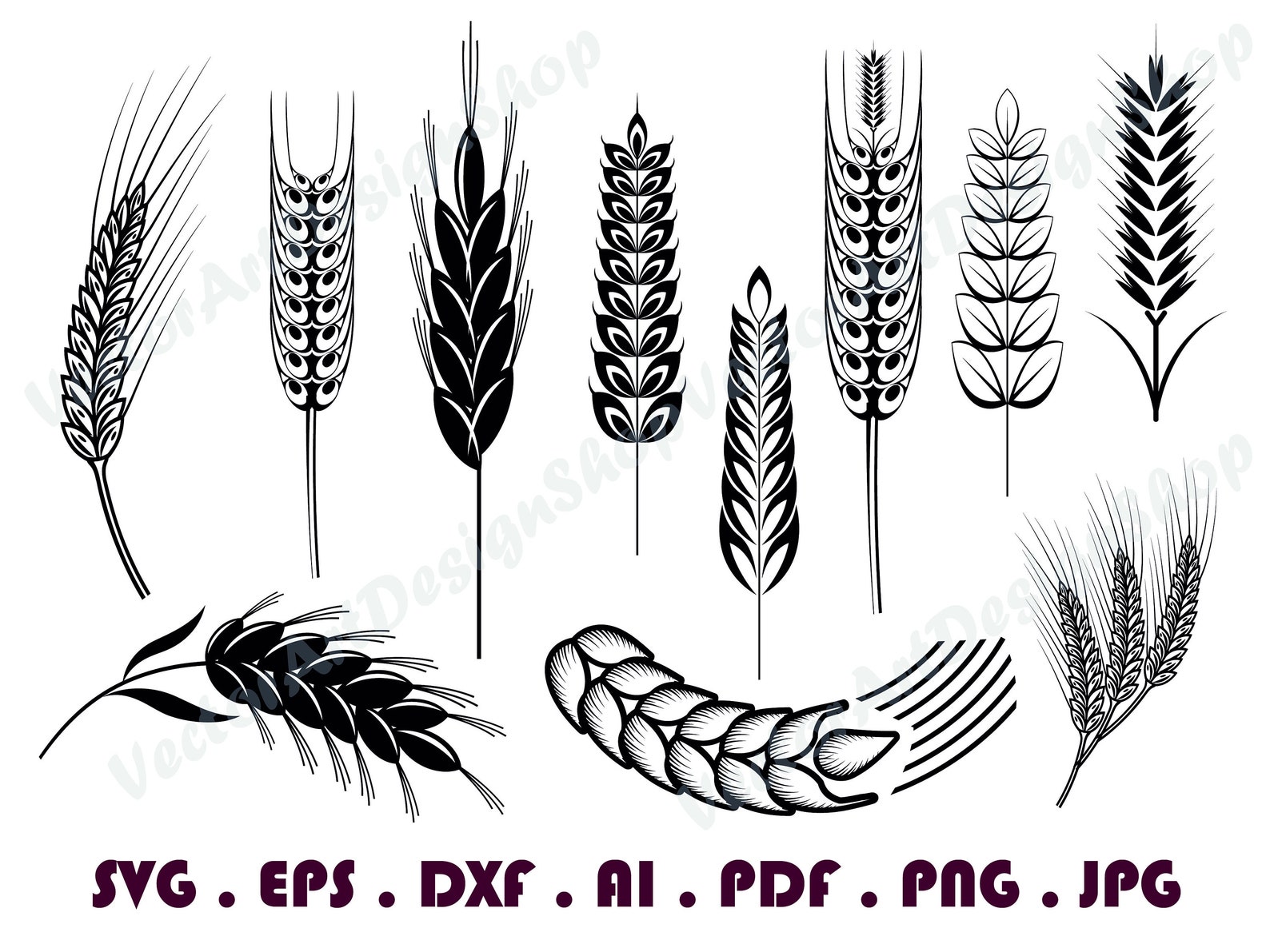 Wheat 5 SVG Wheat Svg Grain Svg Wheat Clipart Wheat Files | Etsy