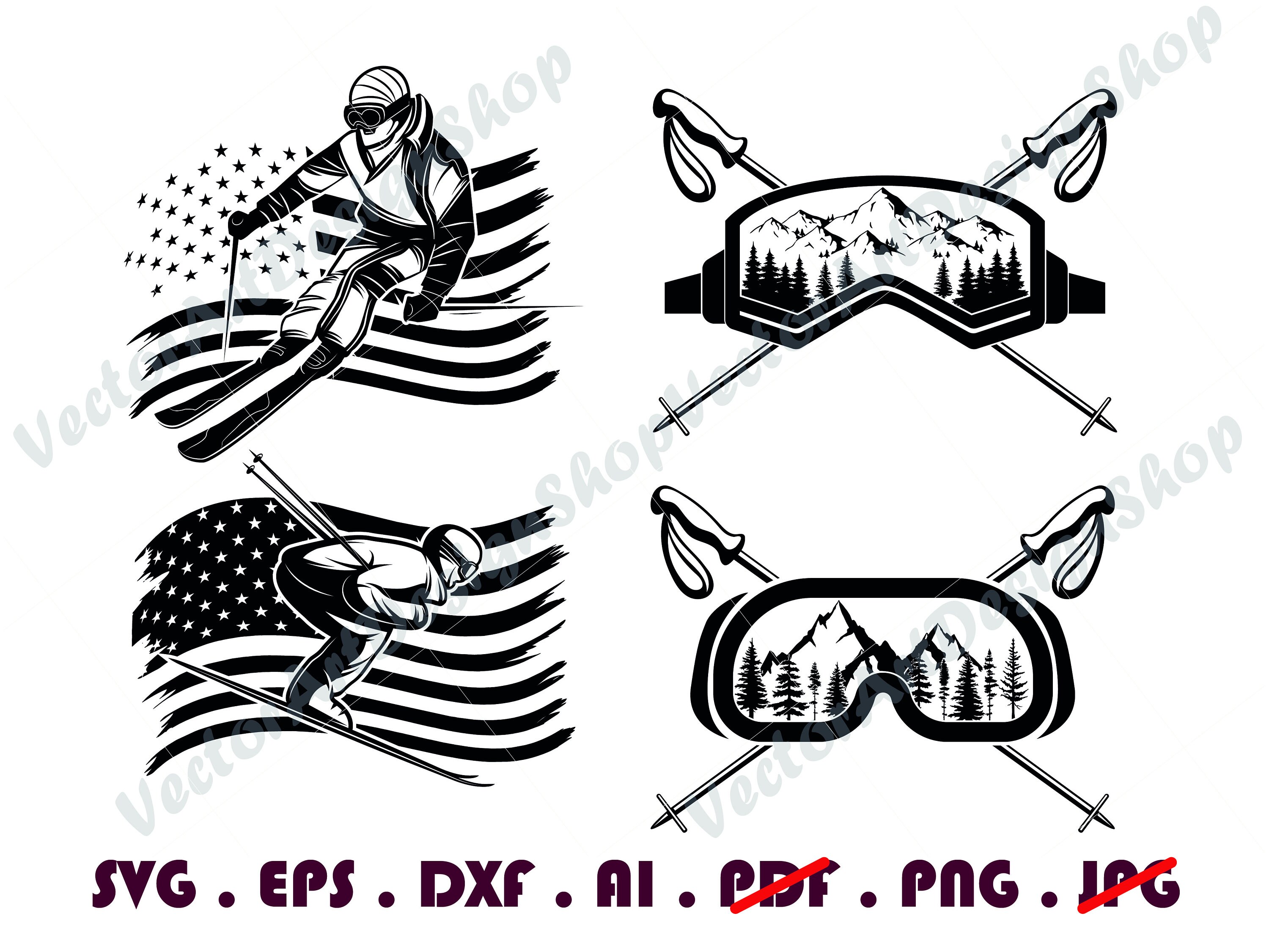 Skiing SVG 3 Ski Svg Ski Helmet Svg Ski Goggles Svg Ski Etsy UK