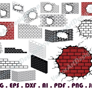 Brick Wall #2 SVG, Brick Wall Svg, Bricks Svg, Brick Wall Clipart, Brick Wall Files for Cricut, Brick Wall Cut Files For Silhouette, Dxf Png