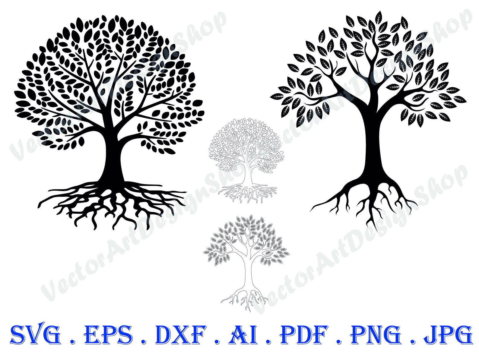 Tree With Roots 4 SVG Family Tree SVG Tree With Roots | Etsy