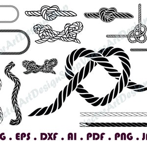 Nautical Rope Knot SVG Cut File, DXF PNG Eps, Marine Rope Knot Svg