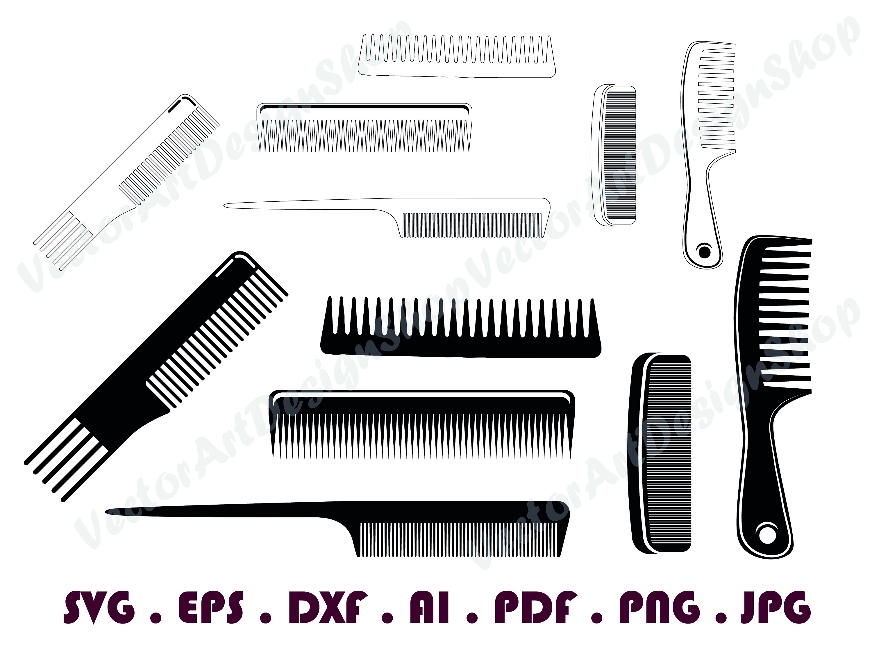 Hair Comb 1 SVG Barber Svg Hair Stylist Svg Hair Comb Etsy France
