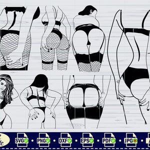 Desenho de corpo feminino sexy em estilo SVG, clipart, arquivo de corte (arquivo digital) imagem 7