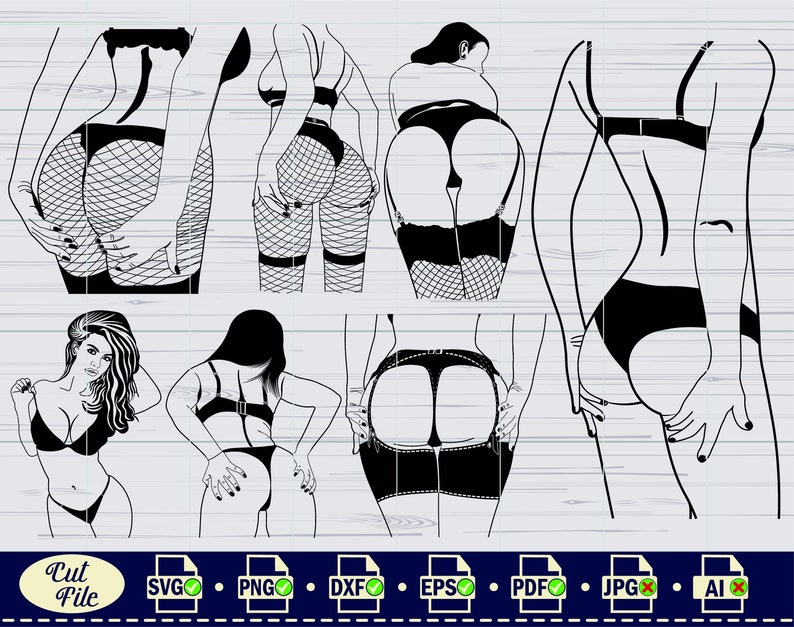 Desenho de corpo feminino sexy em estilo SVG, clipart, arquivo de corte (arquivo digital) imagem 7