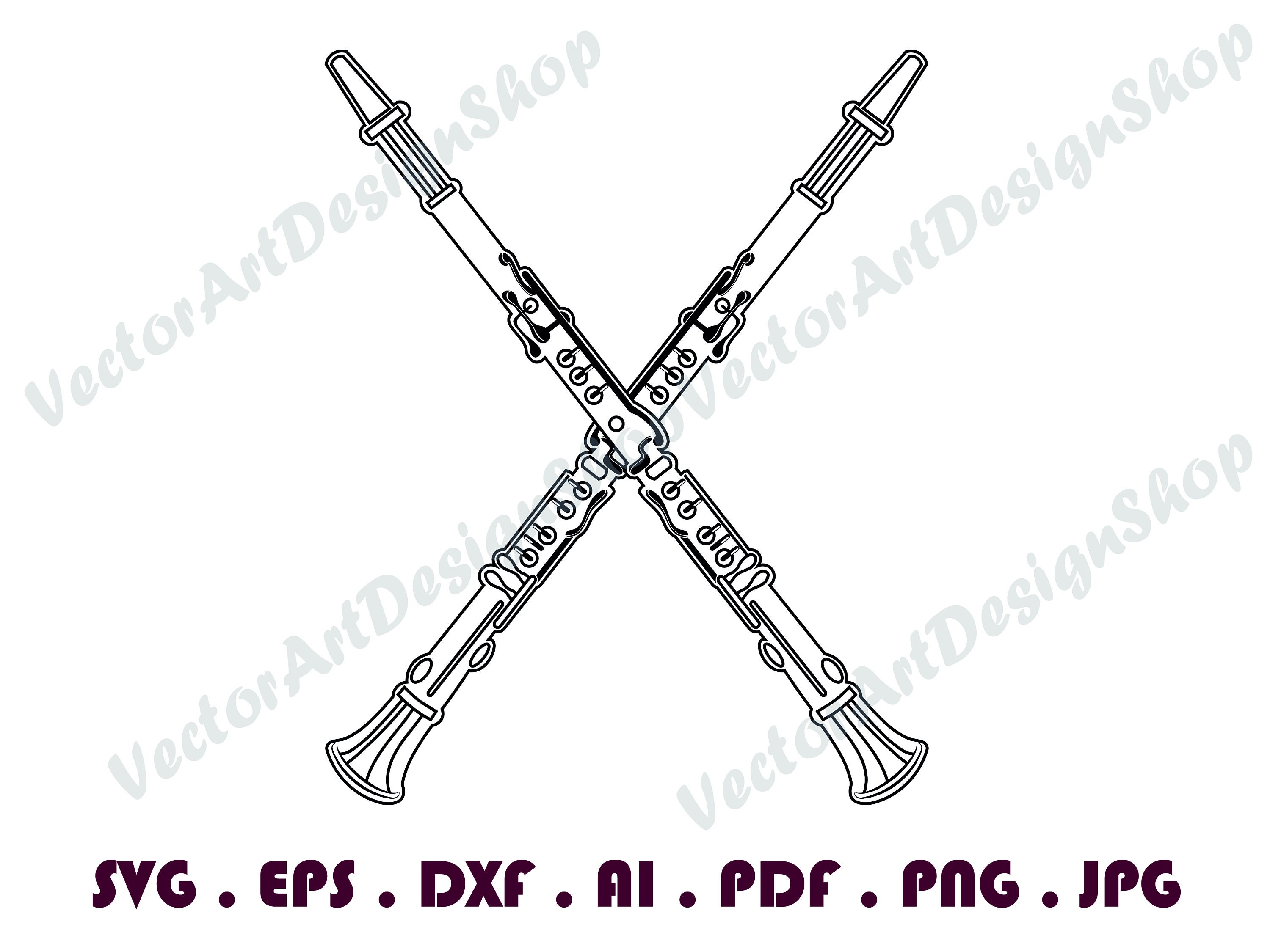 Clarinet 2 SVG Clarinet SVG Flute SVG Clarinet Clipart - Etsy