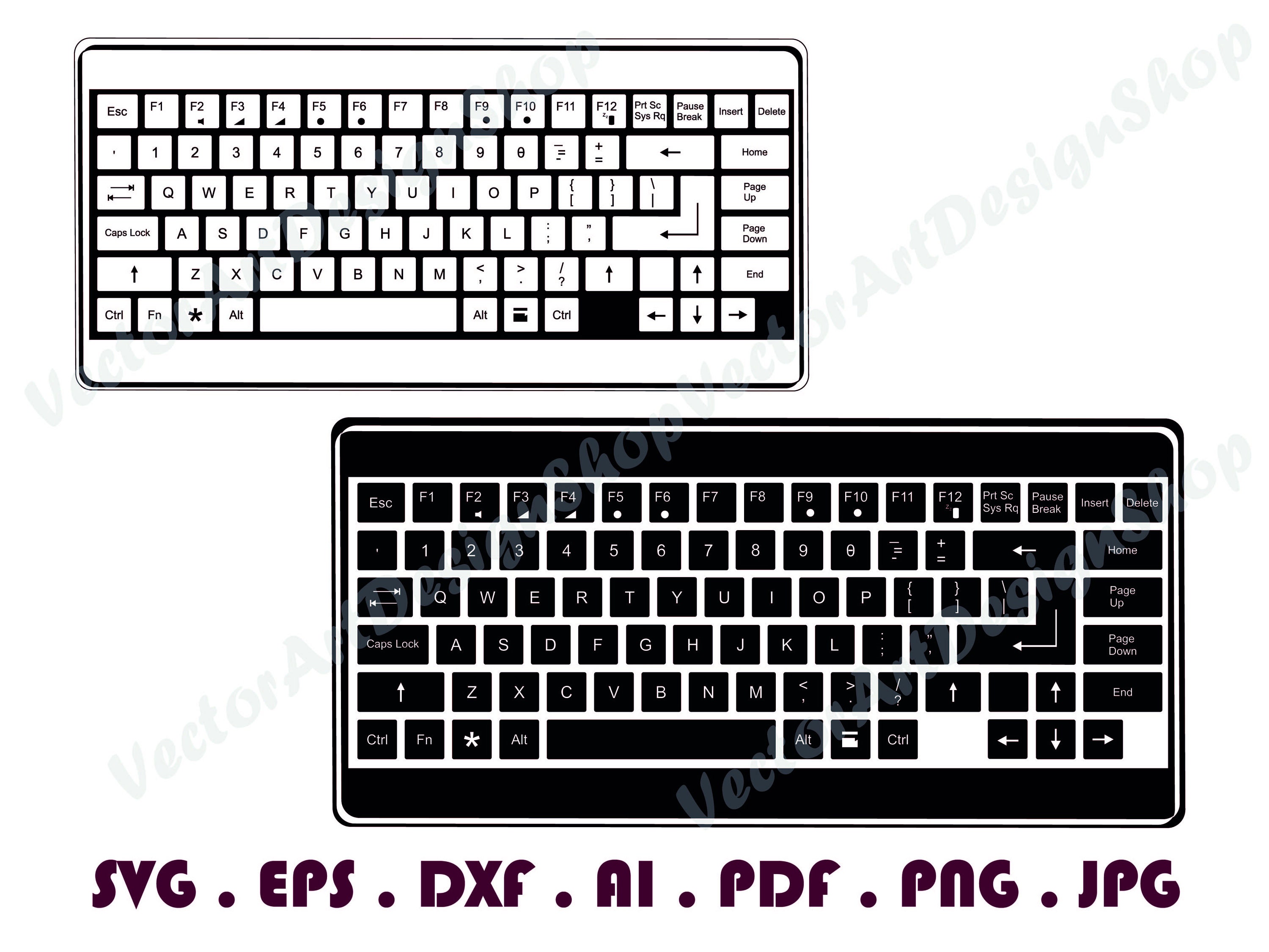 computer keyboard clipart black and white