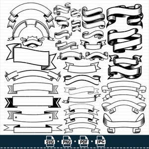 Banner SVG, Banner SVG, Band SVG, Etikett SVG, Schriftrolle SVG, Banner Clipart, Banner-Dateien für Cricut, Schnittdateien für Silhouette, Rahmen svg, Png