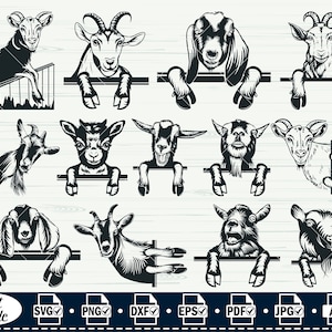 Goat Head SVG Clipart: Goat Lover Vector Bundle (Digital Files)