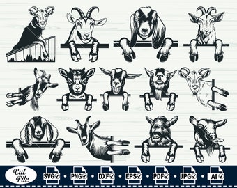 Goat Head SVG Clipart: Goat Lover Vector Bundle (Digital Files)