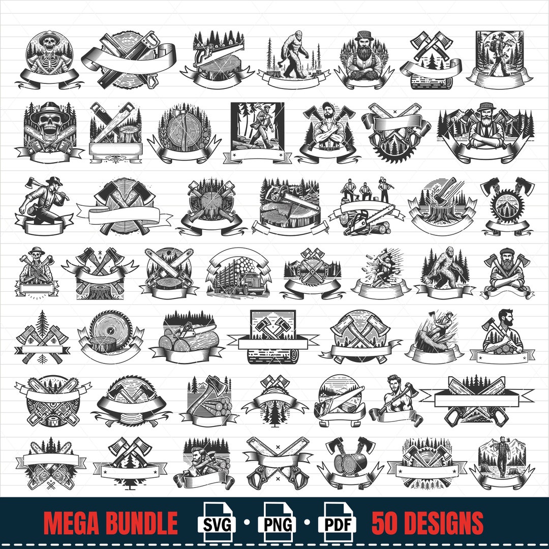 Limberjack Design Lumberjack Axe Logo SVG Bundle: 50 Designs (digital Files) - Etsy UK