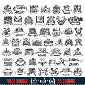 Lumberjack Logo SVG, #2, Axe Logo Svg, Lumberjack monogram, Lumberjack monogram SVG Clipart, Axe Files for Cricut, Cut Files For Silhouette,