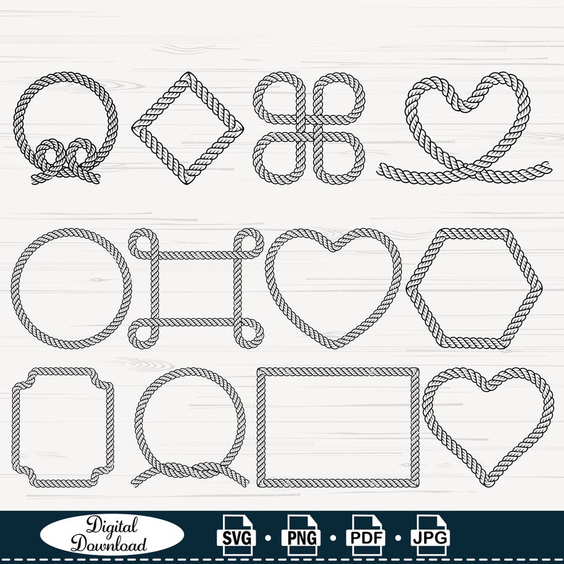 Nautical Knot SVG Clipart: Rope Border Graphics (digital Download) - Etsy