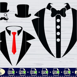 Tuxedo SVG Bundle,1, Tuxedo SVG, Suit Clipart, Tuxedo Cut File, Suit ...