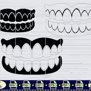 Fausses Dents Humaines - Prothèse Acrylique Permanente. Croquis Du Faux  Dentier. Clip Art Libres De Droits, Svg, Vecteurs Et Illustration. Image  168891198