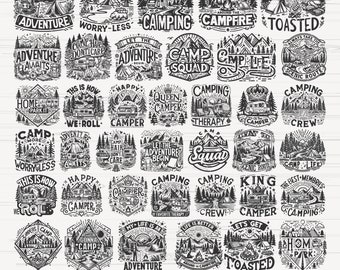Camping SVG PNG Bundle: Camp Life Clipart (Digital Download)