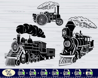 Train Locomotive SVG,#1, Train Svg, Steam Engine, Train Clipart, Train Files for Cricut, Train Cut Files For Silhouette, Dxf, Png, Vector