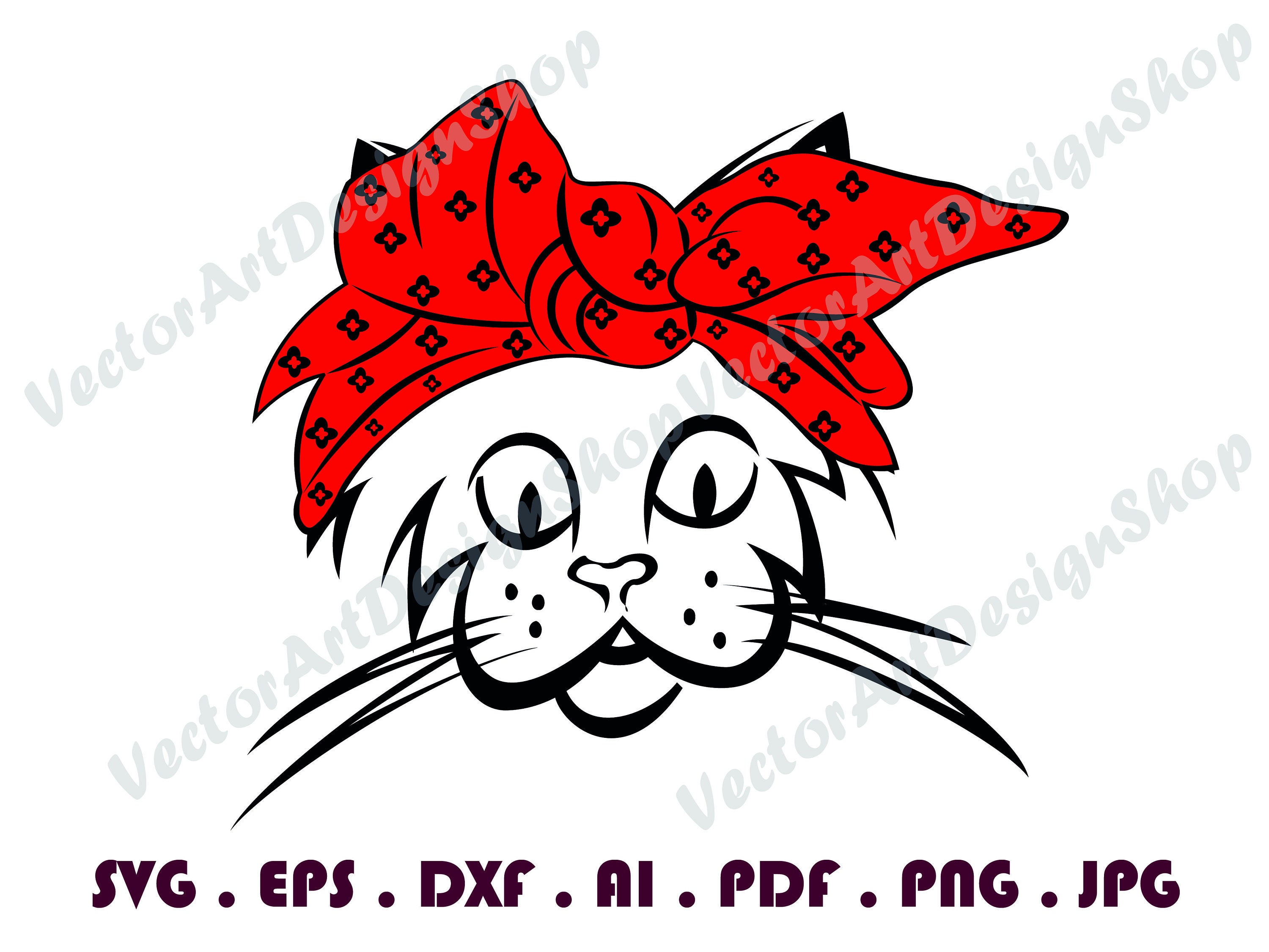 Cat With Bandana 6 SVG Cat SVG File Cat Cut File Cat With Etsy