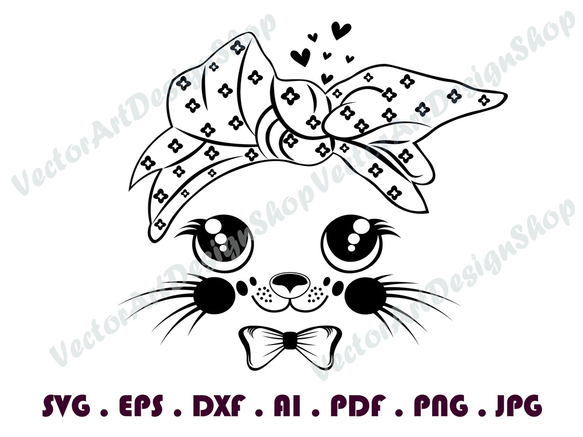 Cat Bandana 11 SVG Cat SVG file Cat cut file Cat with Etsy