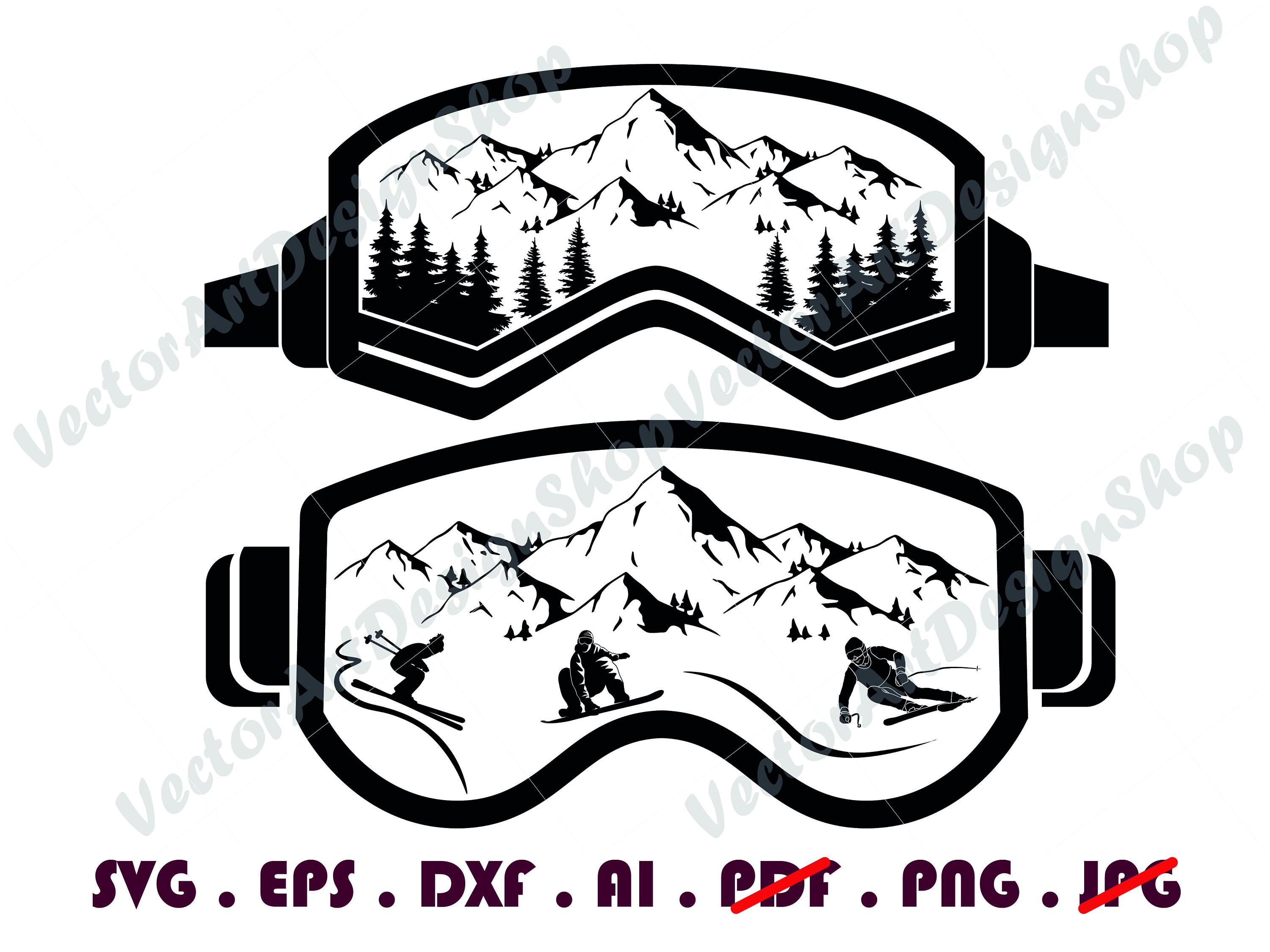 Skiing SVG 3 Ski Svg Ski Helmet Svg Ski Goggles Svg Ski Etsy UK