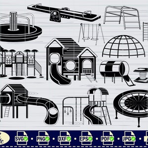 Playground SVG Clipart: Kids Play Structure Cut Files (Digital Download)