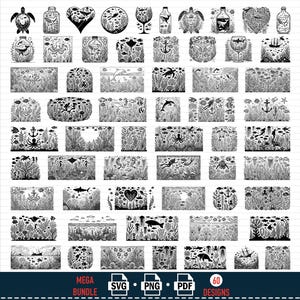 May include: A set of 60 black and white digital illustrations of underwater scenes. The illustrations feature various sea creatures, including fish, seahorses, jellyfish, turtles, and dolphins. The illustrations are perfect for creating crafts, scrapbooking, and other creative projects.