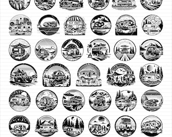 Camping Caravan SVG Bundle: Camper Cut Files (Digitaler Download)