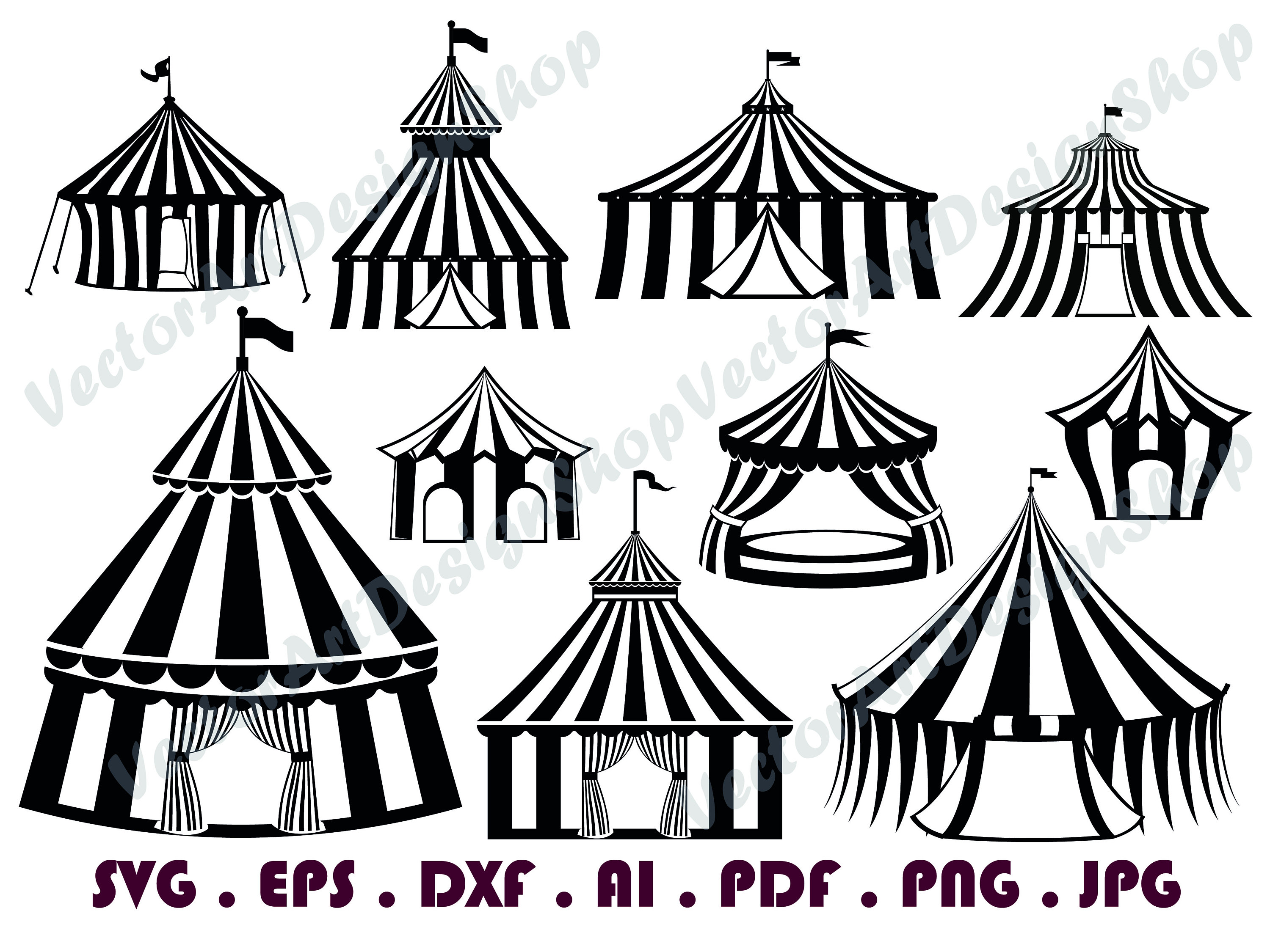 Circus Tent 2 Svg Circus Tent Svg Circus Tent Clipart Etsy 日本