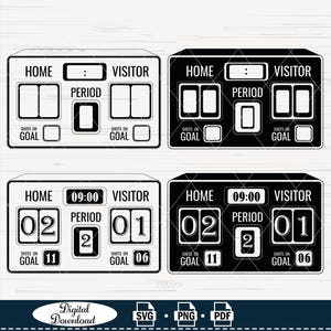 Soccer Scoreboard SVG Bundle: Cricut & Silhouette Cut Files (Digital Download)
