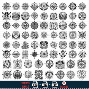 Compass SVG Bundle: Nautical & Scenic Designs (70 Files)