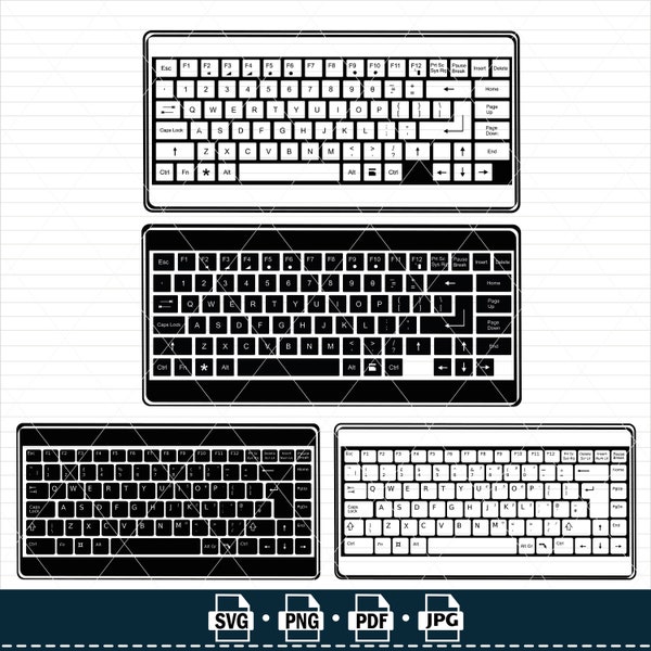 Computer Keyboard SVG, #1, Computer Keyboard Clipart, Computer Files for Cricut, Computer Cut Files For Silhouette, Png,  Vector, Designs,