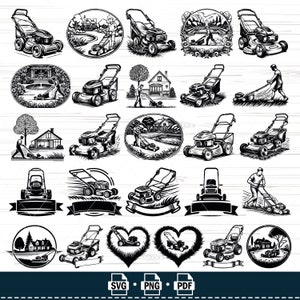 Rasenmäher SVG, Rasenmäher SVG, Vektor, Landschaftsgestaltung SVG, Rasenmäher Clipart, Rasenmäher-Dateien für Cricut, Schnittdateien für Silhouette, Png