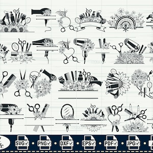 Floral Hair Scissors SVG: Hairstylist & Barber Clipart (Digital Download)