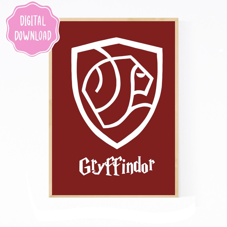PRINTABLE Set of 4 Hogwarts houses digital print/minimal art | Etsy