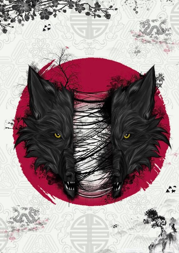 Loup Corrompu Loup Garou Yokai France Impression Dart Etsy Canada